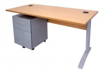 Ecotech Metal C Leg Desk. Choice Of MM1 Or MM2 Top. Metal Mobile Pedestal